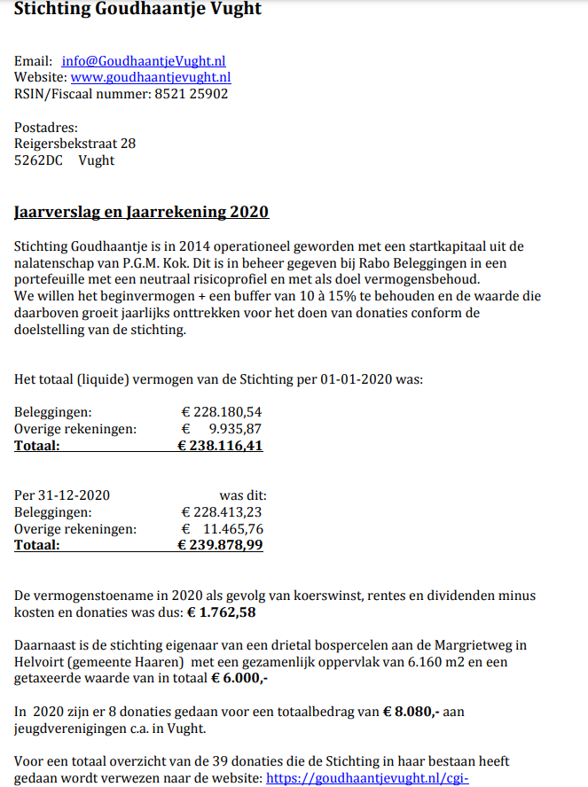 Jaarrekening 2020 – pagina 1
